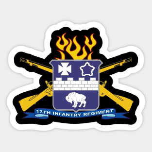 17th Infantry Regiment w Br - Ribbon Sticker